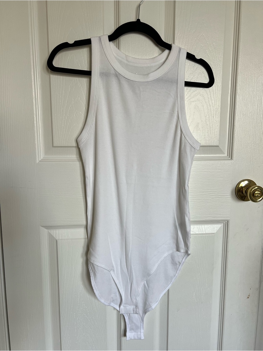 A New Day White Sleeveless Bodysuit One Piece Stretch Solid Women's L